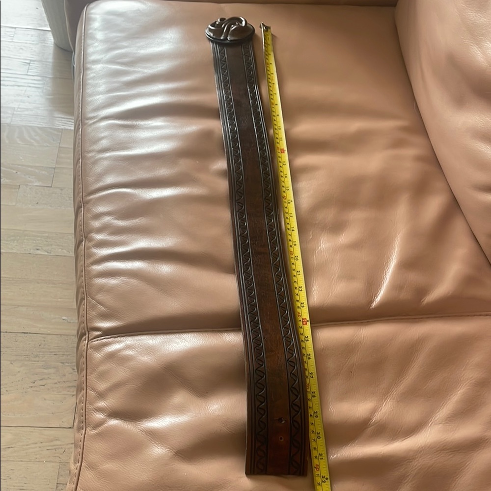 Brown Leather Belt with Classic Design